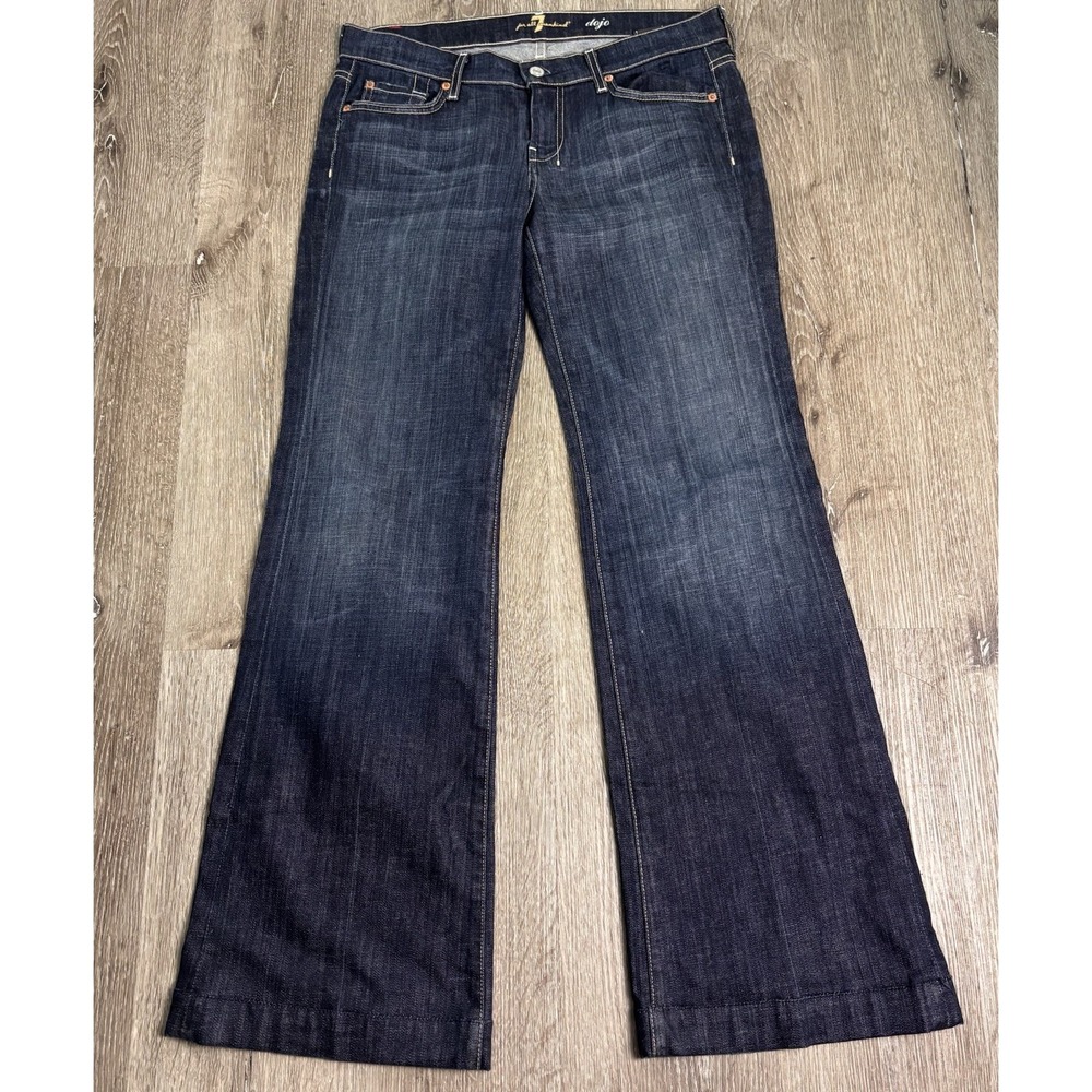 7 for All Mankind Womens Dojo Jeans Flare Tailorless Womens 30 Stretch